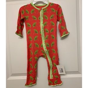 Muffin Ruffle Footie Snaps - Red Ginger Ginkgo